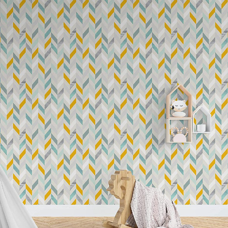 Latitude Run® Peel & Stick Chevron Wallpaper Wayfair